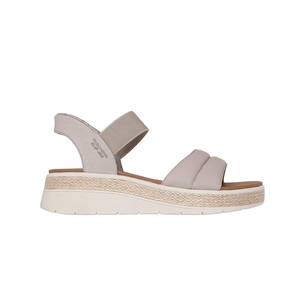 Sandalias Planas Skechers 114413 Mujer Taupe