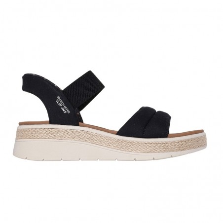 Sandalias Planas Skechers 114413 Mujer Negro