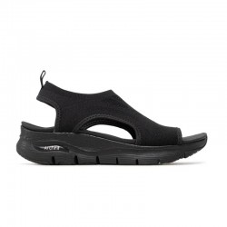 Sandalias Planas Skechers 119236 Mujer Negro-negro