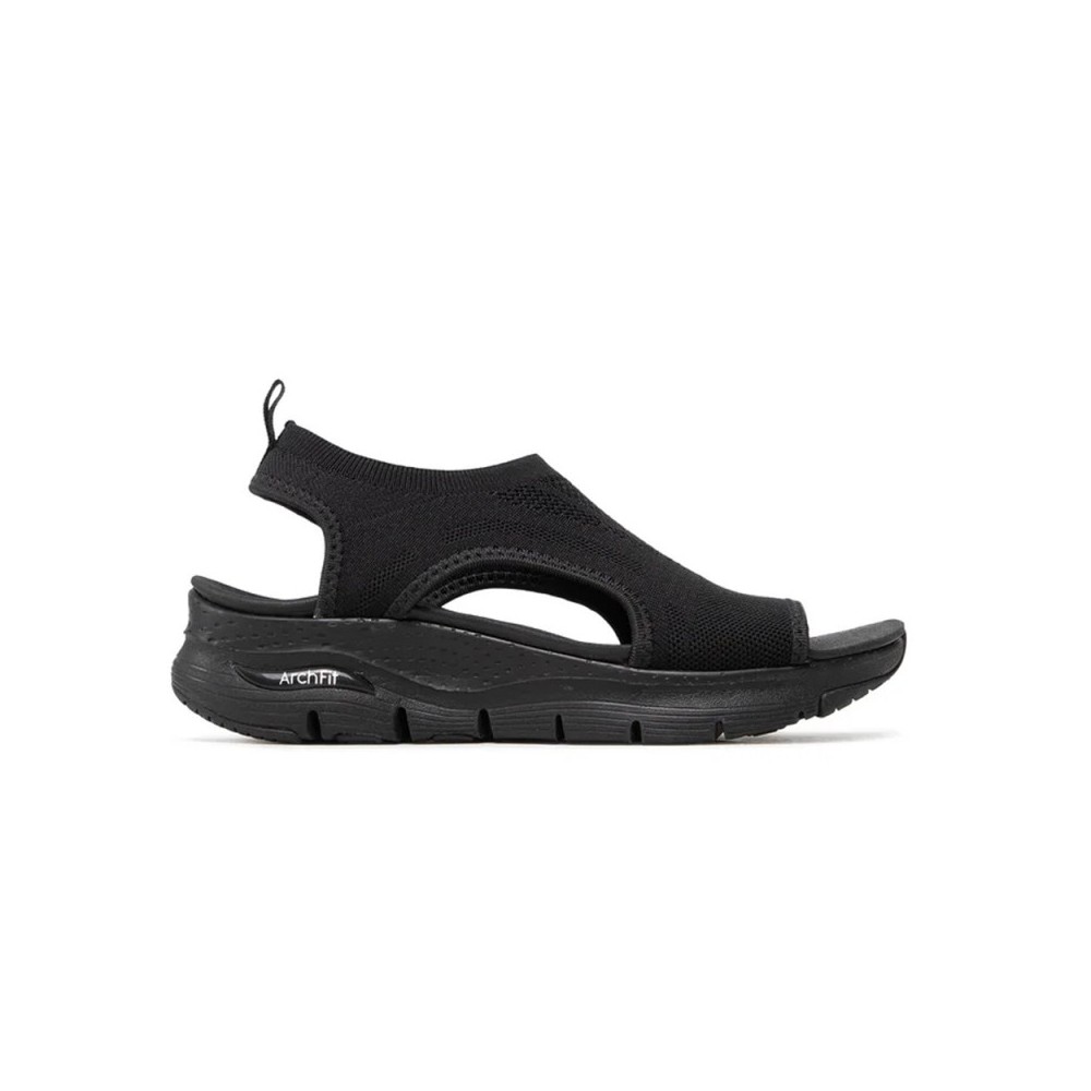 Sandalias Planas Skechers 119236 Mujer Negro-negro