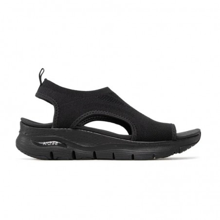 Sandalias Planas Skechers 119236 Mujer Negro-negro