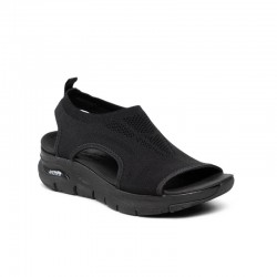 Sandalias Planas Skechers 119236 Mujer Negro-negro