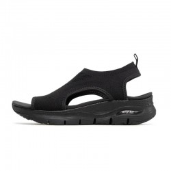Sandalias Planas Skechers 119236 Mujer Negro-negro