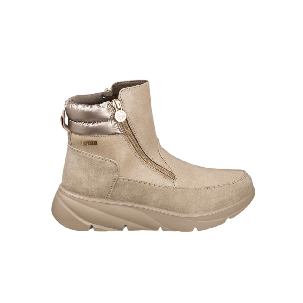 Botines Planos Zapp 610 Mujer Taupe