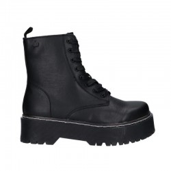 Botines Planos Mustang 50176 Mujer Negro
