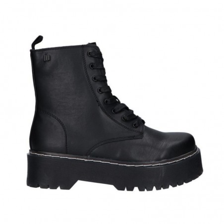 Botines Planos Mustang 50176 Mujer Negro