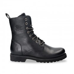 Botines Planos Panama Jack Frisia Mujer Negro