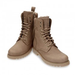Botines Planos Panama Jack Frisia Mujer Taupe