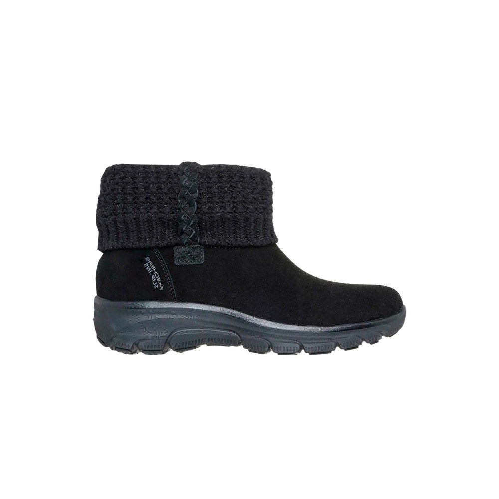 Botines Planos Skechers Easy Going - Cozy Lovin' Mujer Negro-negro