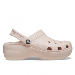 Sandalias Planas Crocs Classic Platform Clog W Mujer Rosa