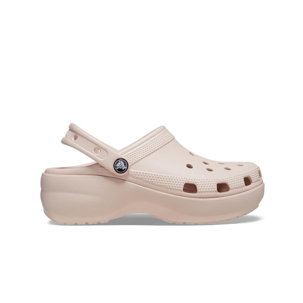 Sandalias Planas Crocs Classic Platform Clog W Mujer Rosa