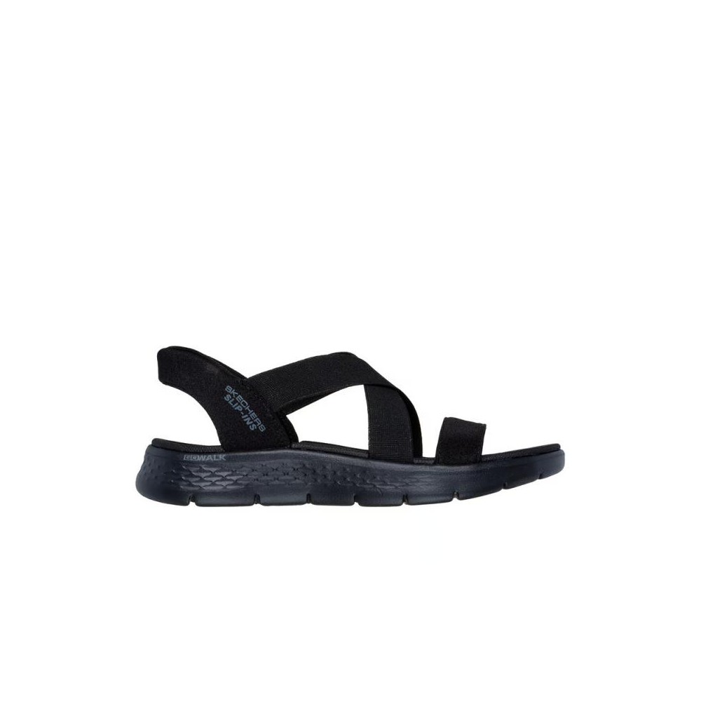 Sandalias Planas Skechers Go Walk Flex Sandal Mujer Negro-negro