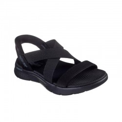 Sandalias Planas Skechers Go Walk Flex Sandal Mujer Negro-negro