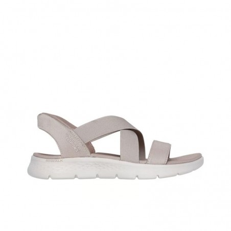 Sandalias Planas Skechers Go Walk Flex Sandal Mujer Taupe