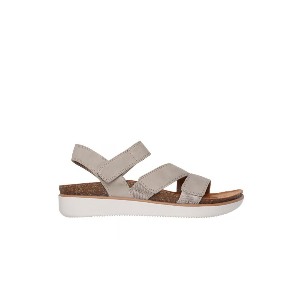 Sandalias Planas Skechers Lifted Comfort Mujer Taupe