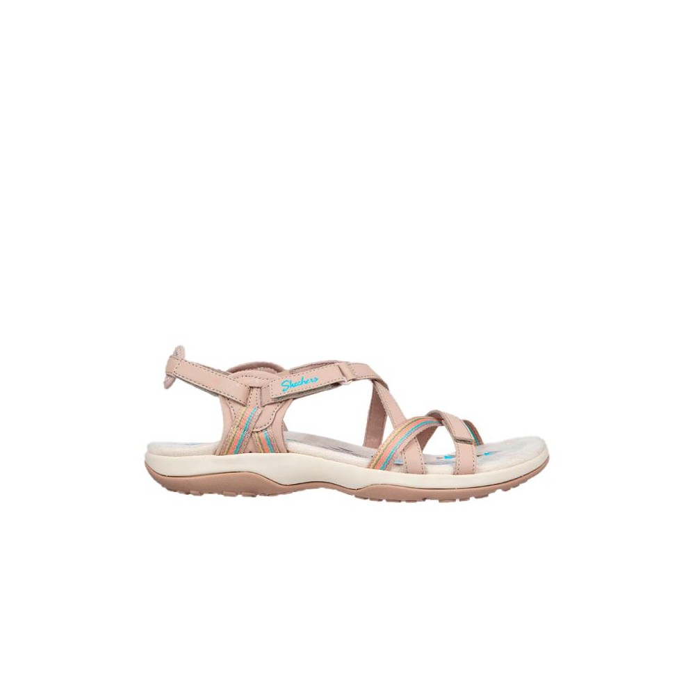 Sandalias Planas Skechers Reggae Slim - Sun Array Mujer Taupe