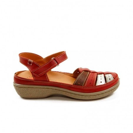 Sandalias Planas Laura Azaña 11985 Mujer Rojo