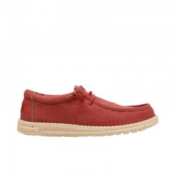 Zapatillas Lona Hey Dude Wally Strech Canvas Hombre Rojo