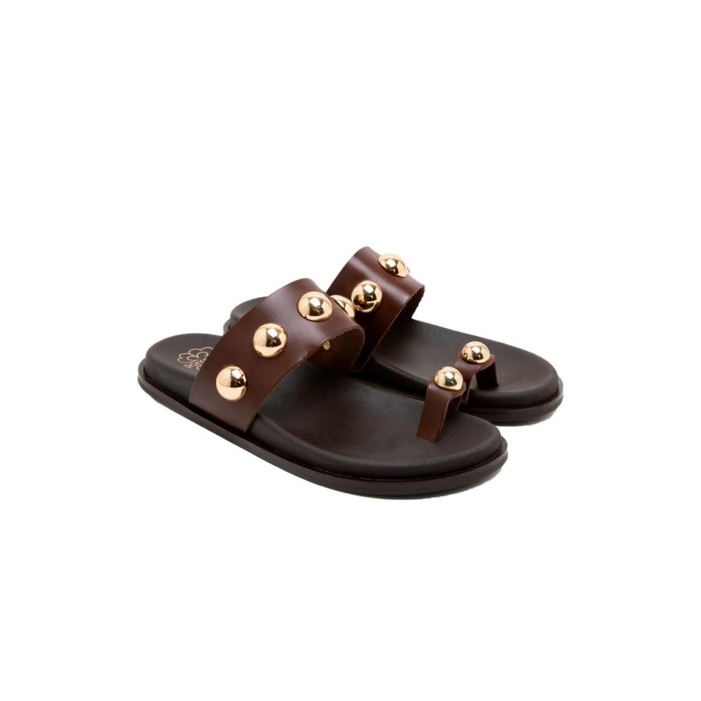 Sandalias Planas Porronet 3297 Mujer Moka