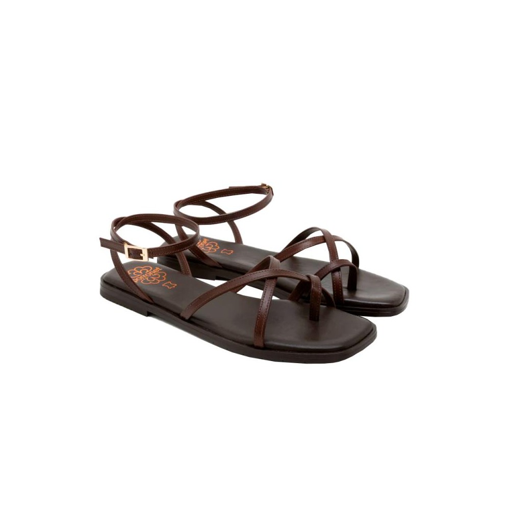 Sandalias Planas Porronet 3222 Mujer Moka