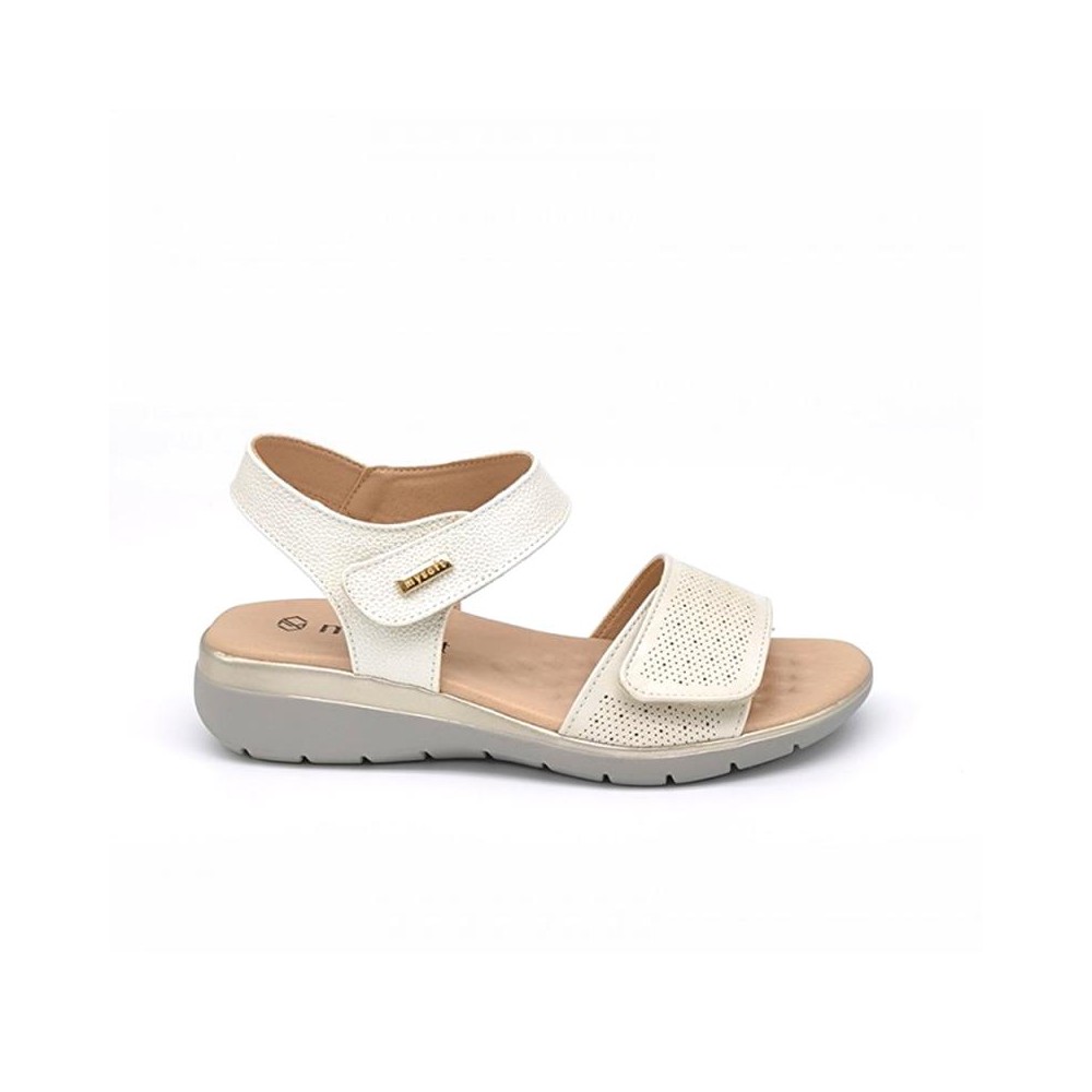 Sandalias Planas Mysoft 001 Mujer Beig