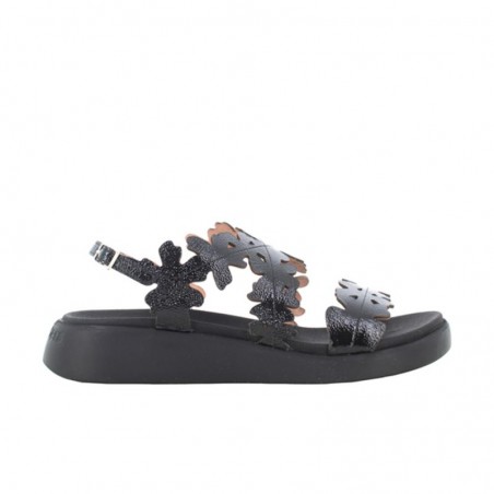 Sandalias Planas Wonders 6551 Mujer Negro