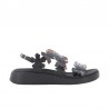 Sandalias Planas Wonders 6551 Mujer Negro