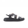 Sandalias Planas Wonders 6551 Mujer Negro