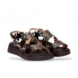 Sandalias Planas Wonders 6551 Mujer Negro