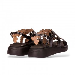 Sandalias Planas Wonders 6551 Mujer Negro
