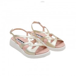 Sandalias Planas Wonders 6550 Mujer Oro