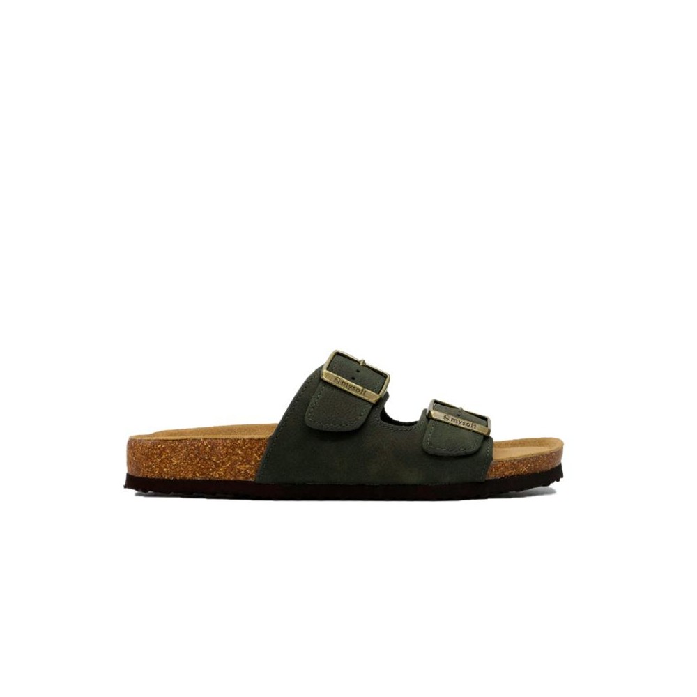 Sandalias Planas Mysoft 075 Mujer Kaki