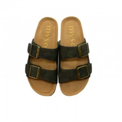 Sandalias Planas Mysoft 075 Mujer Kaki