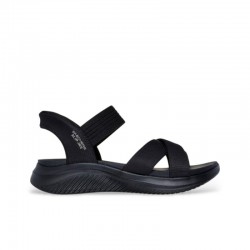 Sandalias Planas Skechers 119975 Mujer Negro