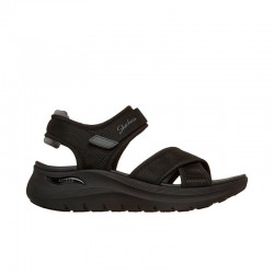 Sandalias Planas Skechers Arch Fit 2.0 - Feelin´bright Mujer Negro