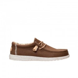 Zapatillas Lona Hey Dude Wally Strech Canvas Hombre Marron