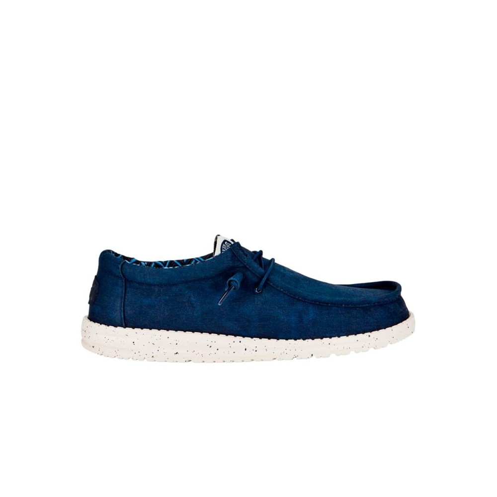 Zapatillas Lona Hey Dude Wally Strech Canvas Hombre Marino