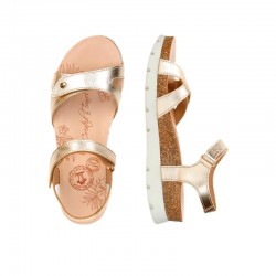 Sandalias Planas Panama Jack Sulia Mujer Oro