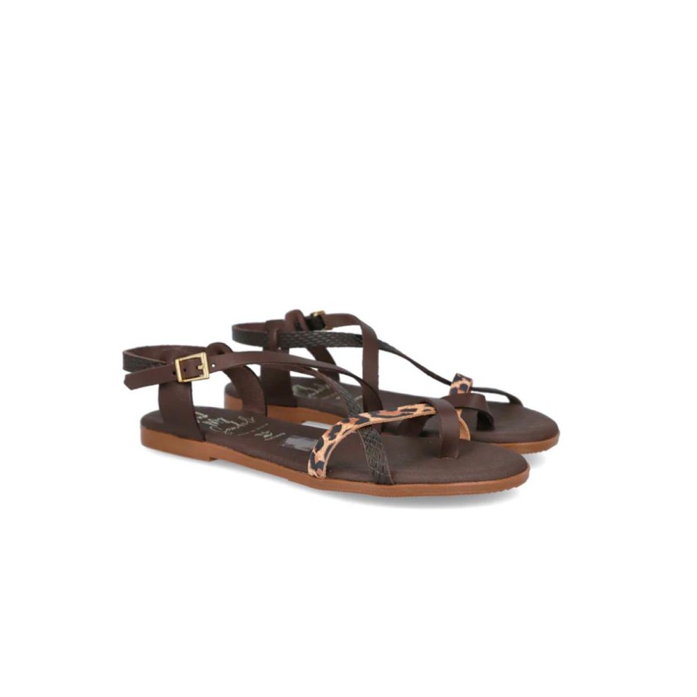 Sandalias Planas Oh My Sandals 5807 Mujer Marron