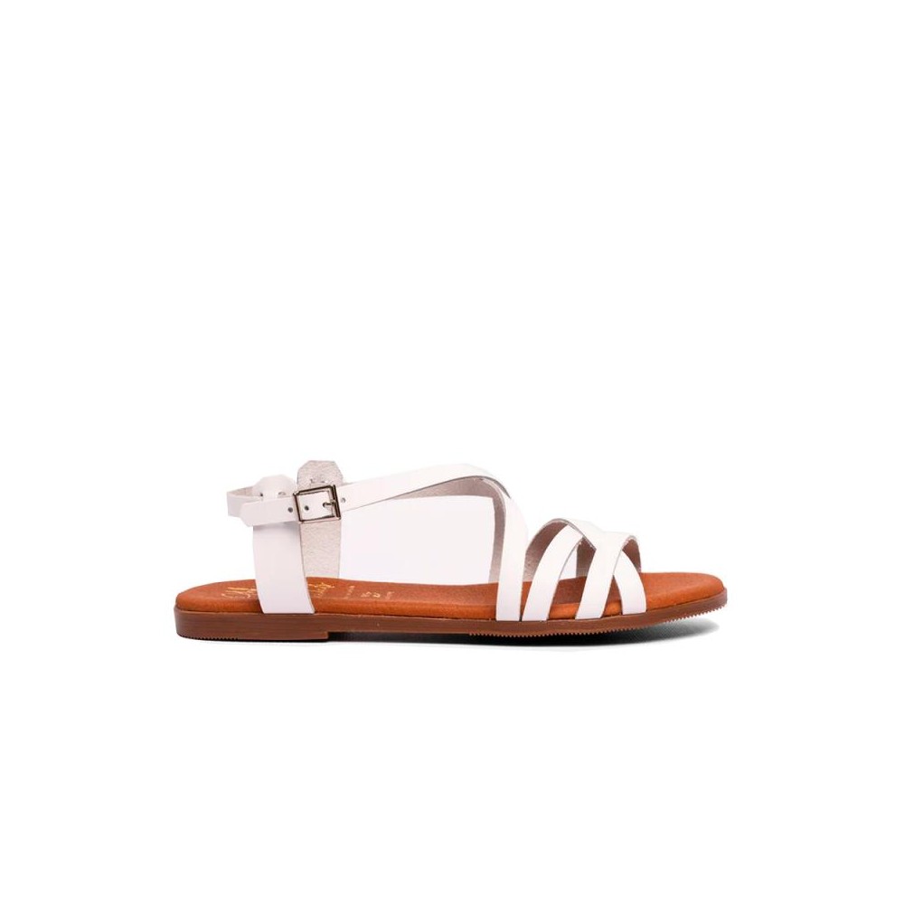 Sandalias Planas Oh My Sandals 5806 Mujer Blanco