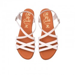 Sandalias Planas Oh My Sandals 5806 Mujer Blanco