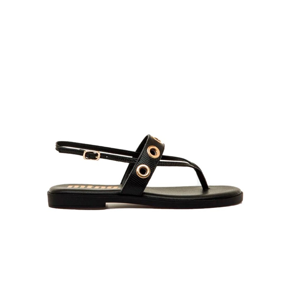 Sandalias Planas Mujer Mustang 55755 Negro