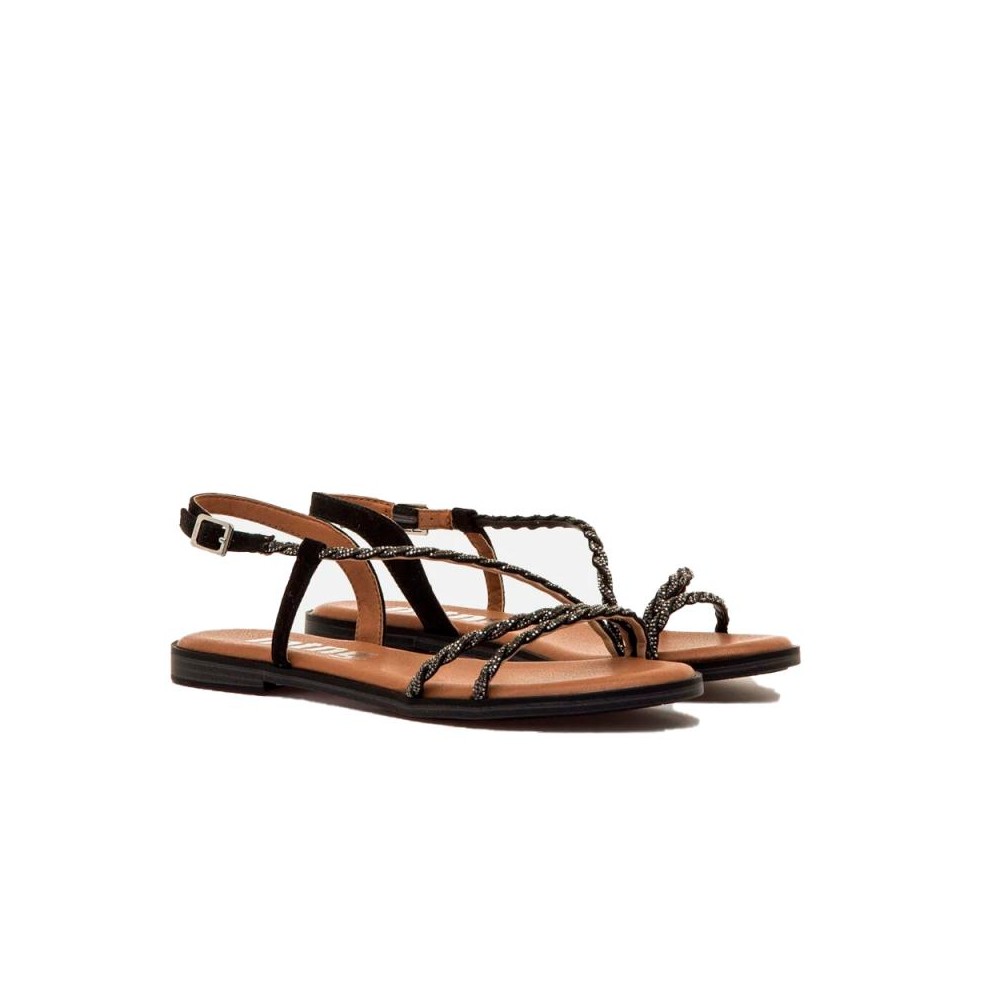 Sandalias Planas Mujer Mustang 56612 Negro