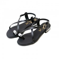 Sandalias Planas Oh My Sandals 5863 Mujer Negro