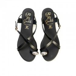 Sandalias Planas Oh My Sandals 5863 Mujer Negro