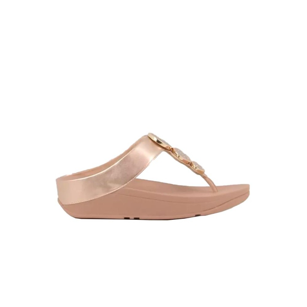 Sandalias Planas Mujer Fitflop Halo Bead-Circle Oro