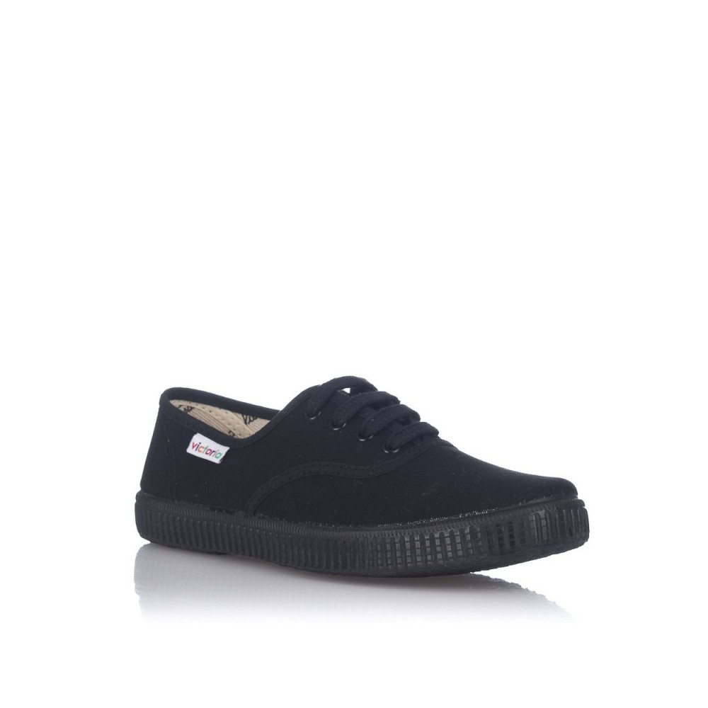 Zapatillas Lona Mujer Victoria Lona Inglesa Negro-Negro