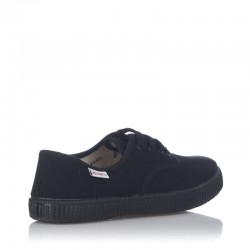 Zapatillas Lona Mujer Victoria Lona Inglesa Negro-Negro