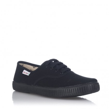 Zapatillas Lona Hombre Victoria Lona Inglesa Negro-Negro