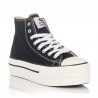 Zapatillas Lona Mujer Victoria Tribu Doble Botin Negro